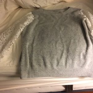 Sweater with lace sleeves, made by Nordstrom